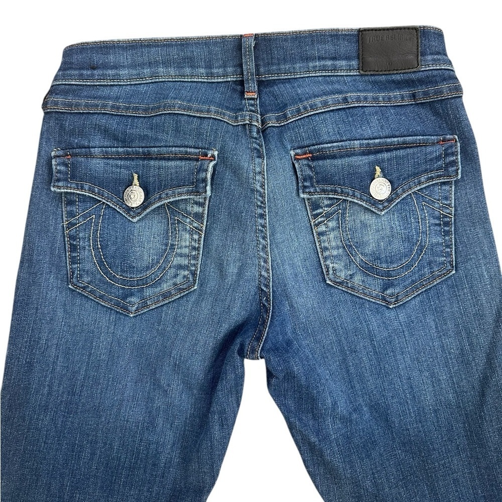 True Religion Cora Mid Rise Straight Leg Jeans Sz 27 Tall - Picture 3 of 11